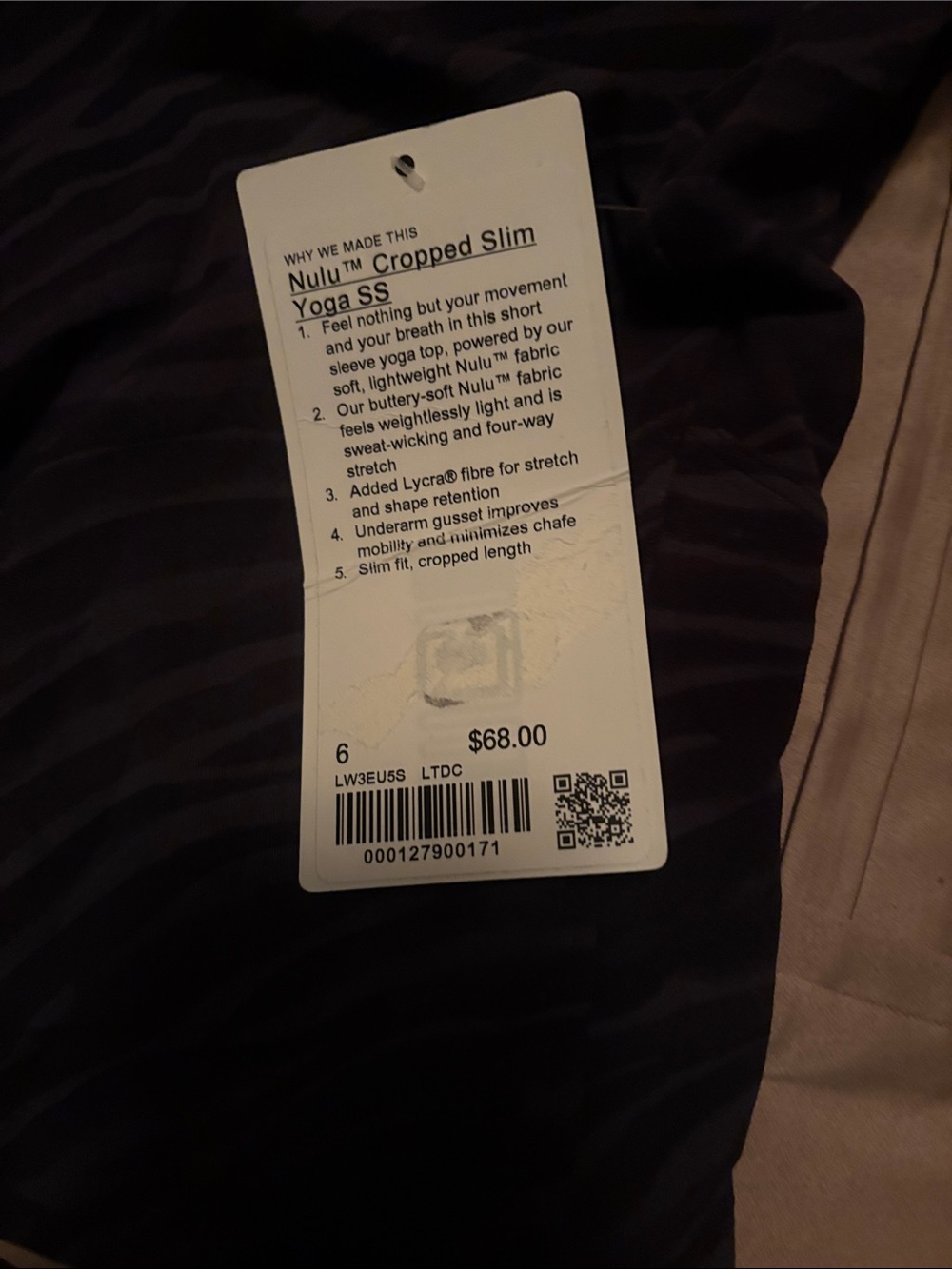lululemon athletica Black Zebra-Stripe V-Neck Top
